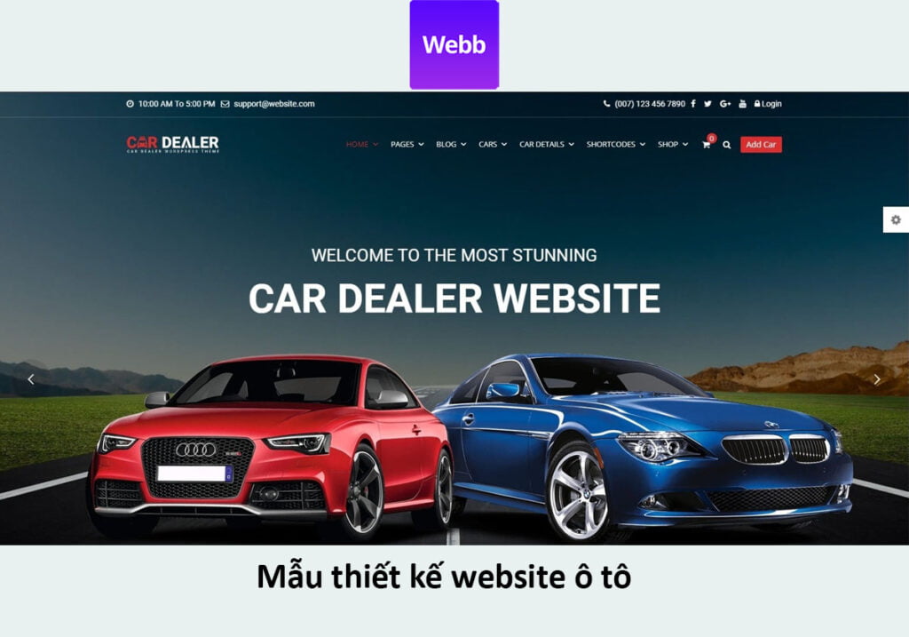 Mẫu Thiết kế website ô tô số 6