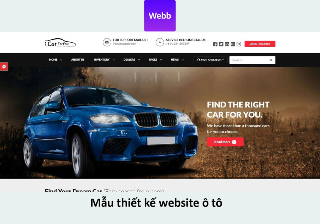Mẫu Thiết kế website ô tô số 8