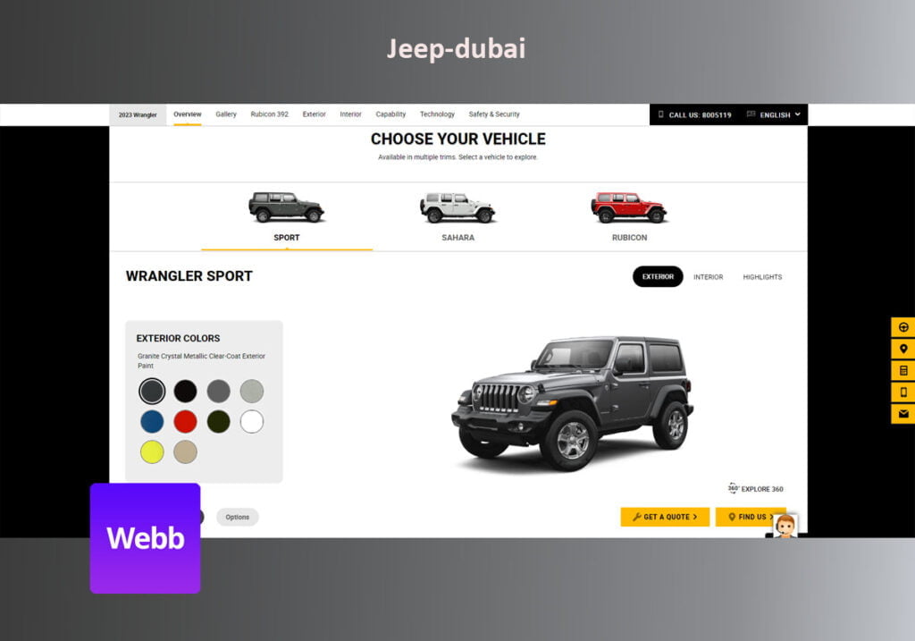 Mẫu thiết kế web Jeep-dubai